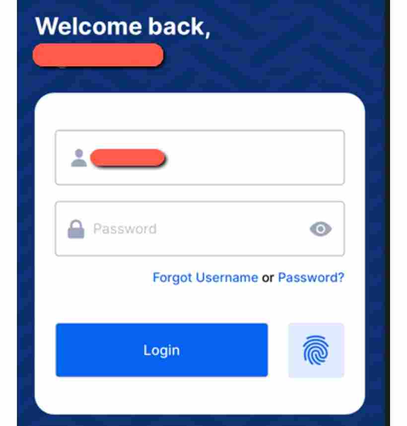 Moniepoint Business App login page showing where users enter their username and password to sign in to their business account.