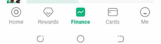 Screenshot showing where to see Finance on the OPay app