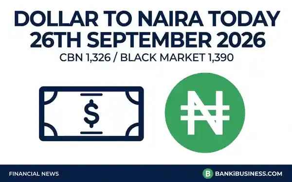 Dollar to Naira Today 26th September 2026: CBN Rate ₦1,326.31, Black Market ₦1,375-₦1,390 – Full Analysis